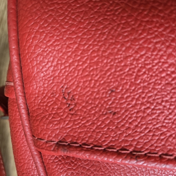 VINTAGE❤️ SAMSONITE Vegan Leather Sporty Red Travel Bag - Picture 10 of 10